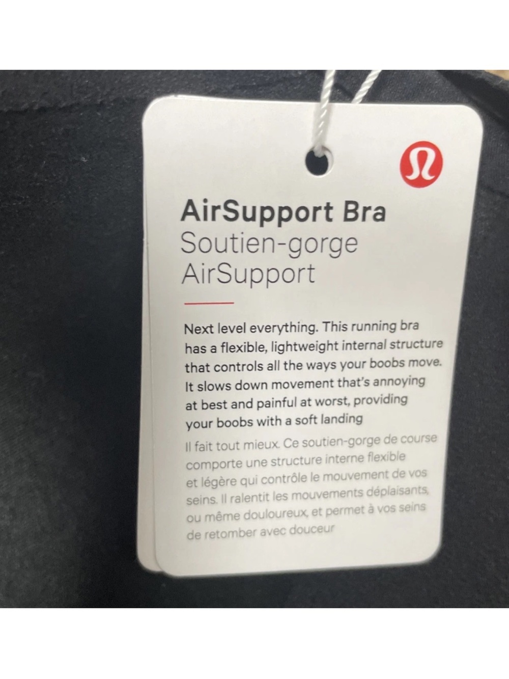Lululemon Air Support Bra 38D Black High Support Cross Back LW2CSIS New W/tags - Picture 5 of 7